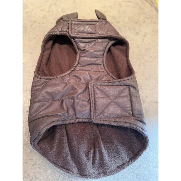 Brown Puffer Dog Jacket Missing Hood - Picture 2 of 5